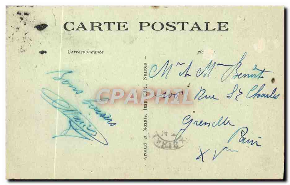 Monte-Carlo - Le Casino et l'Hôtel de Paris — éditeur Artaud et Nozaïs, n° 26 — Rückseite