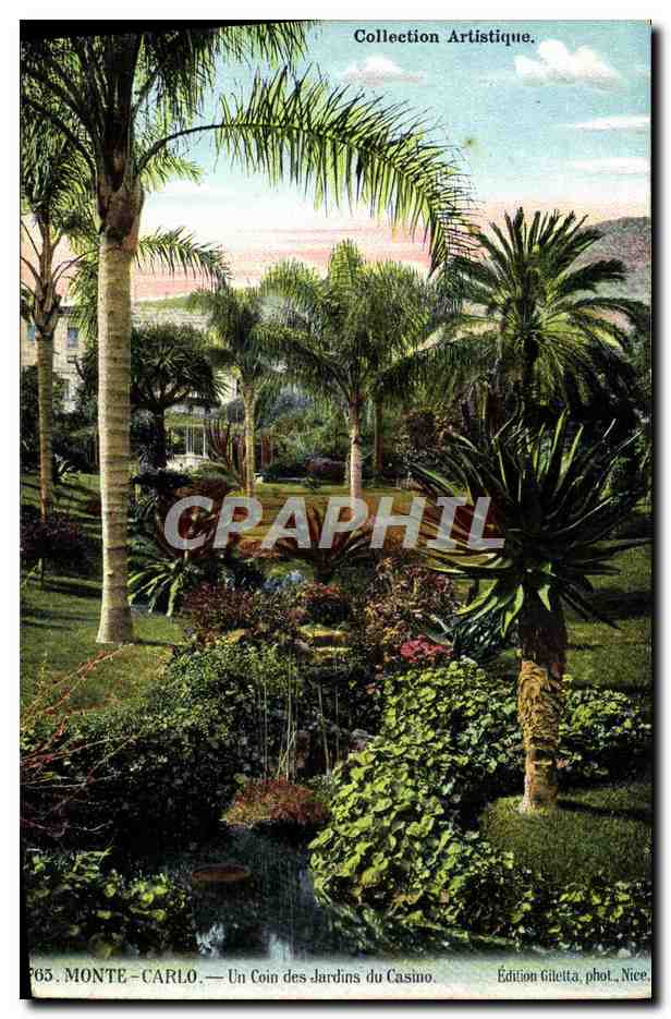 CPA Monte Carlo Un coin des jardins du casino
