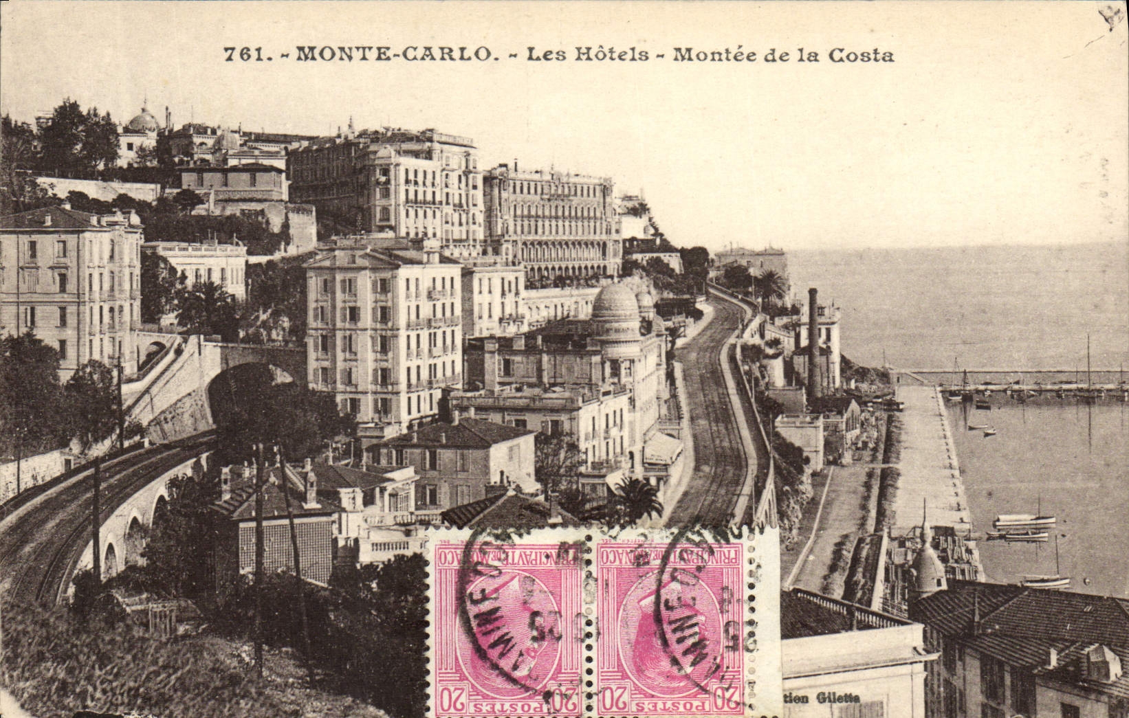 Monte-Carlo — Les Hôtels — Montée de la Costa — Édition Gillette, n° 761