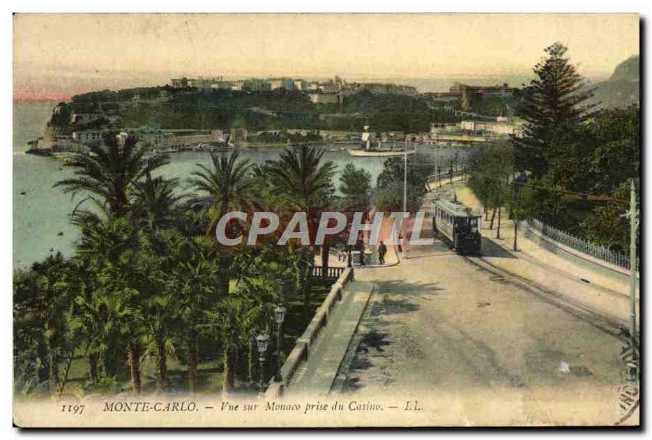 CPA Monte Carlo Vue Sur Monaco Prise du Casino Tramway