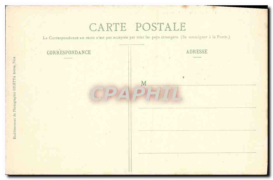 CPA Monte Carlo Les jardins Place du Casino Beausoleil — Rückseite