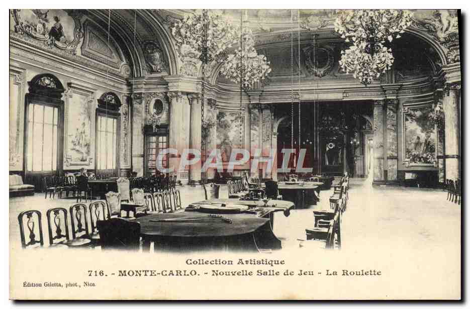 Monte-Carlo - Nouvelle Salle de Jeu - La Roulette — Édition Galletta, phot. Nice, n° 716