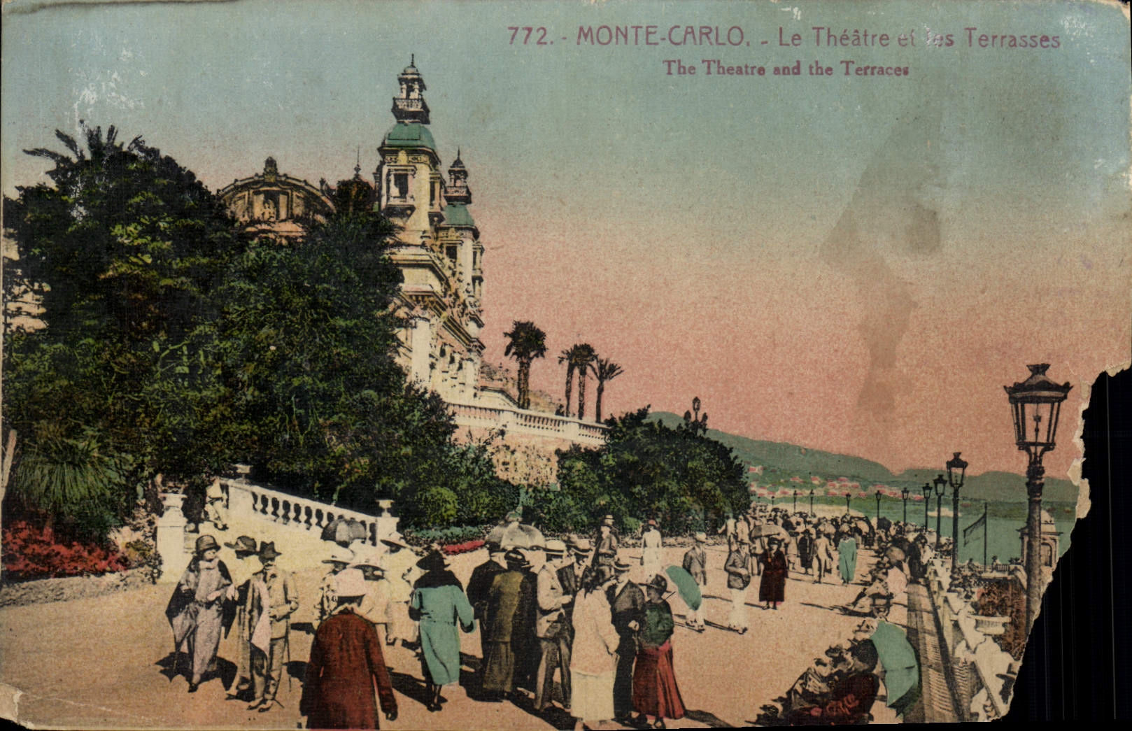 Antike Ansichtskarte Monte Carlo Le Theatre et les Terrasses