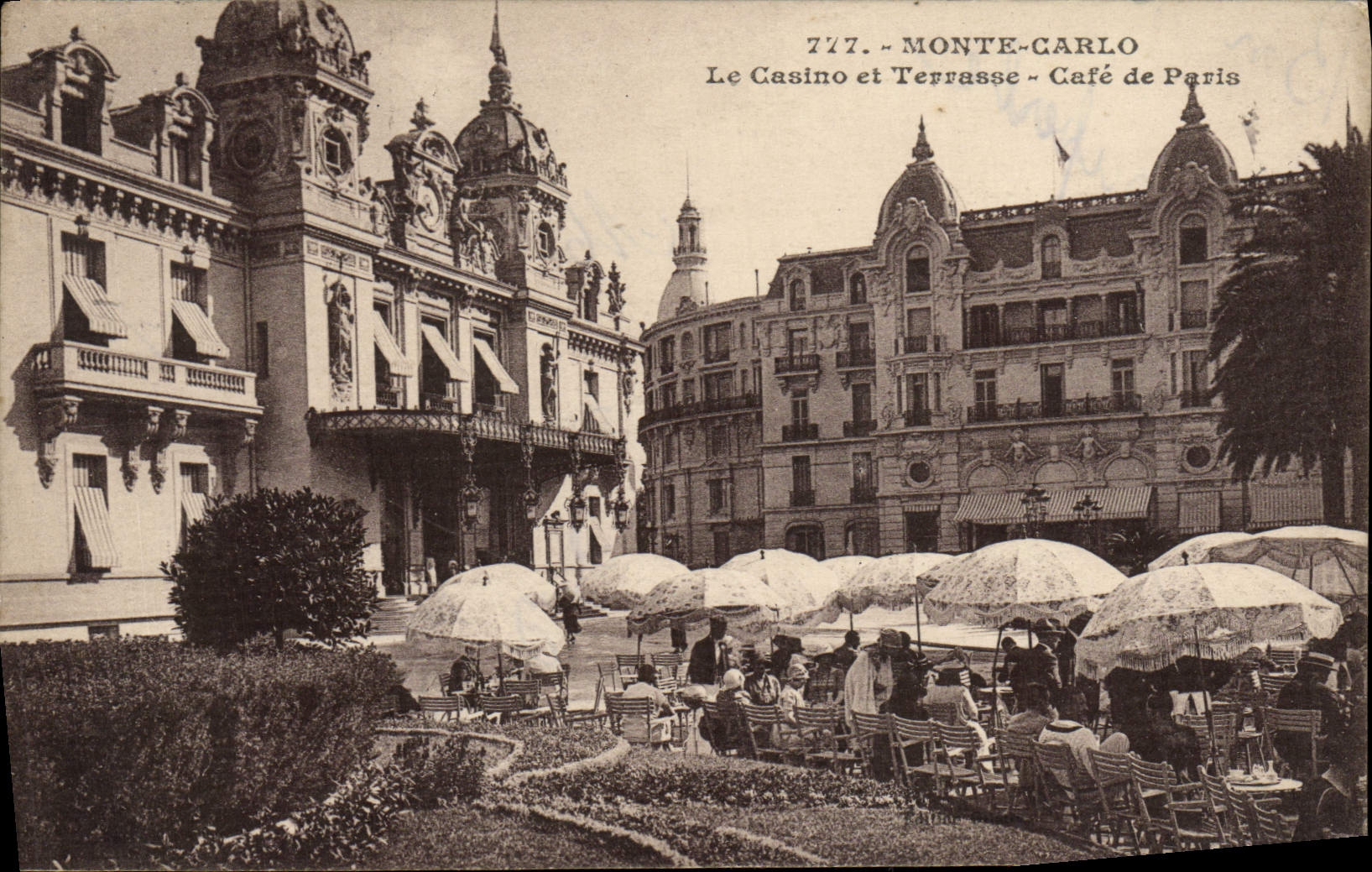 CPA Monte Carlo Le Casino et Terrasse Cafe de Paris