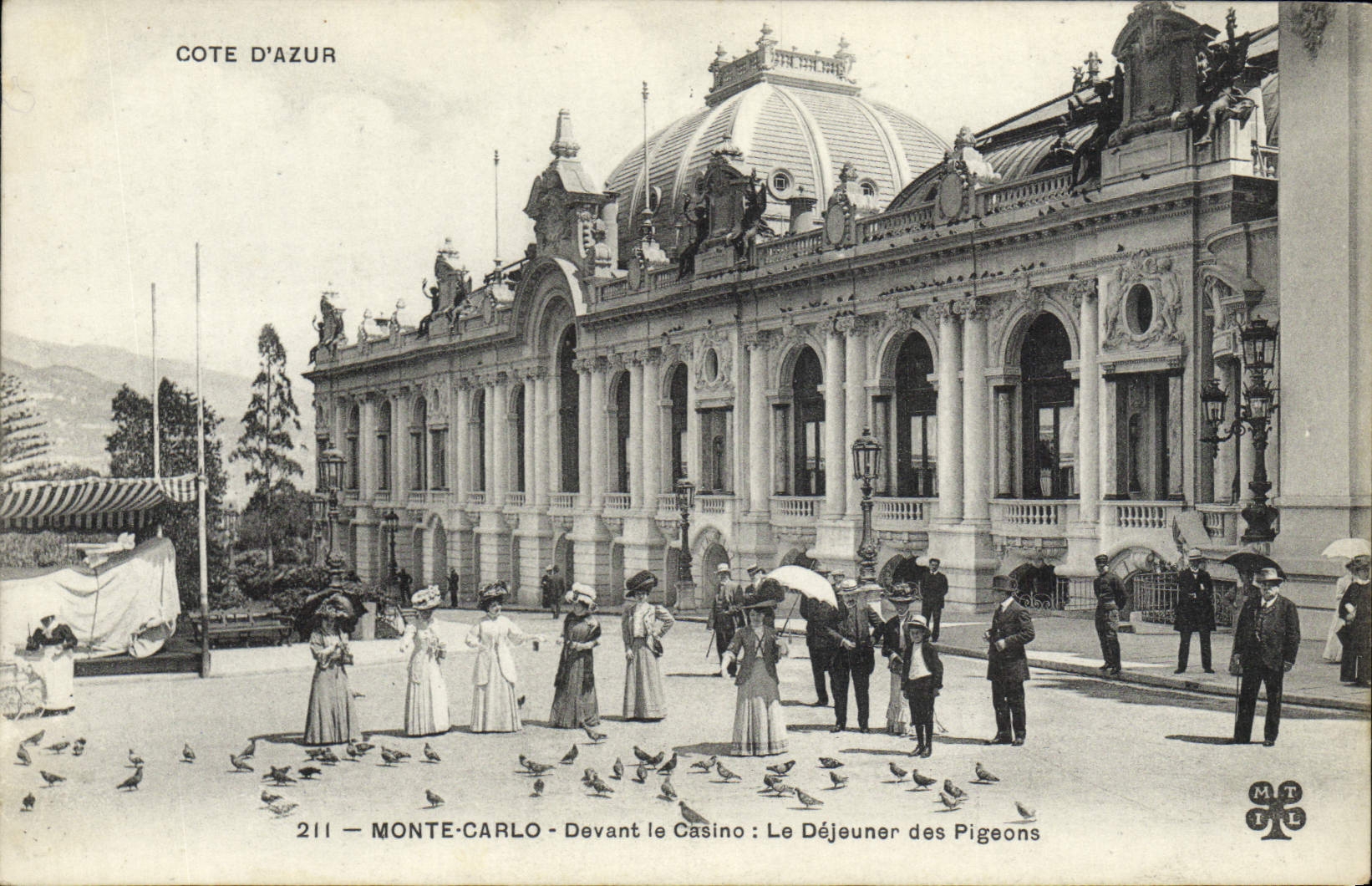 Monte-Carlo — Devant le Casino : Le Déjeuner des Pigeons — MTIL