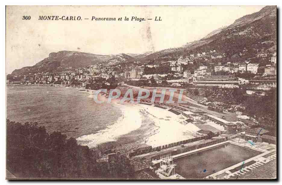 CPA Monte Carlo Panorama et la Plage Piscine 