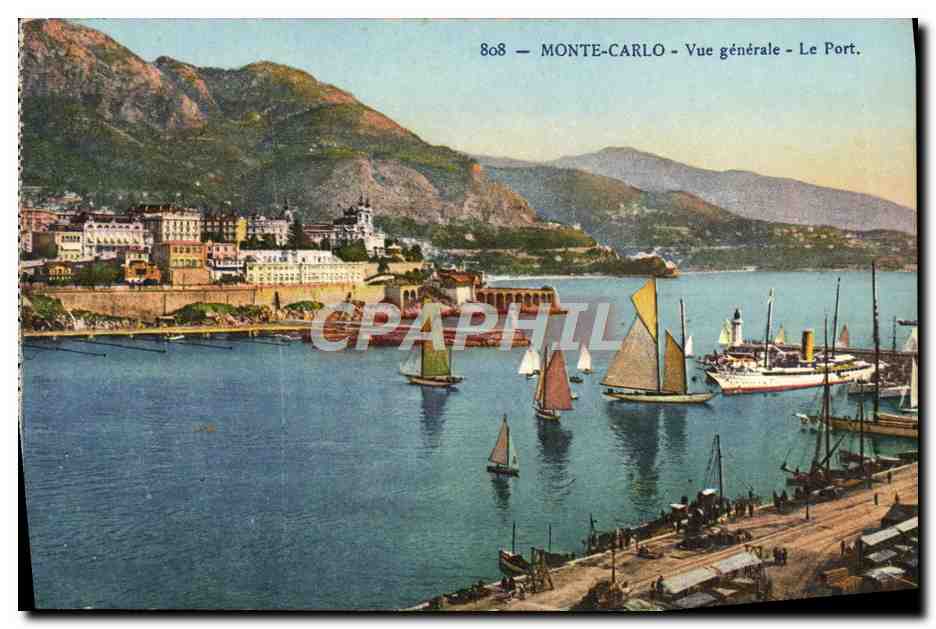 CPA Monte Carlo Vue Generale Le Port Bateaux