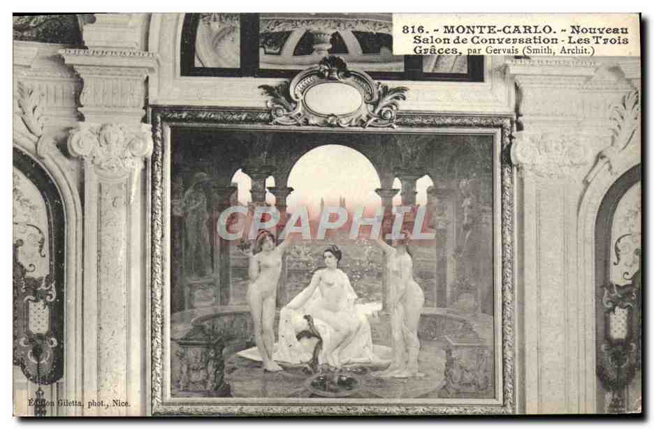 Monte-Carlo - Nouveau Salon de Conversation - Les Trois Grâces, par Gervais (Smith, Architecte)