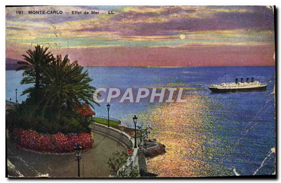 CPA Monaco Monte Carlo Effet de Mer Bateau