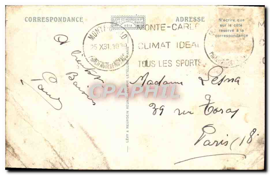 CPA Monaco Monte Carlo Effet de Mer Bateau — Reverso
