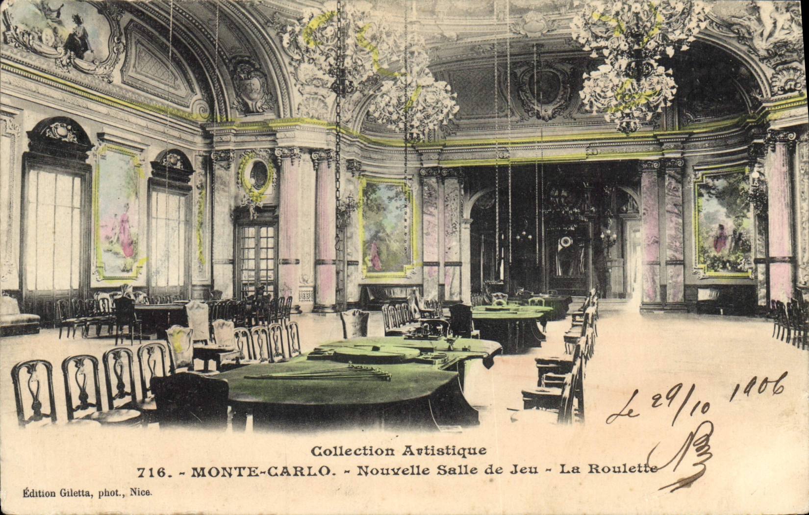 CPA Monaco Monte Carlo Nouvelle Salle De Jeu La roulette