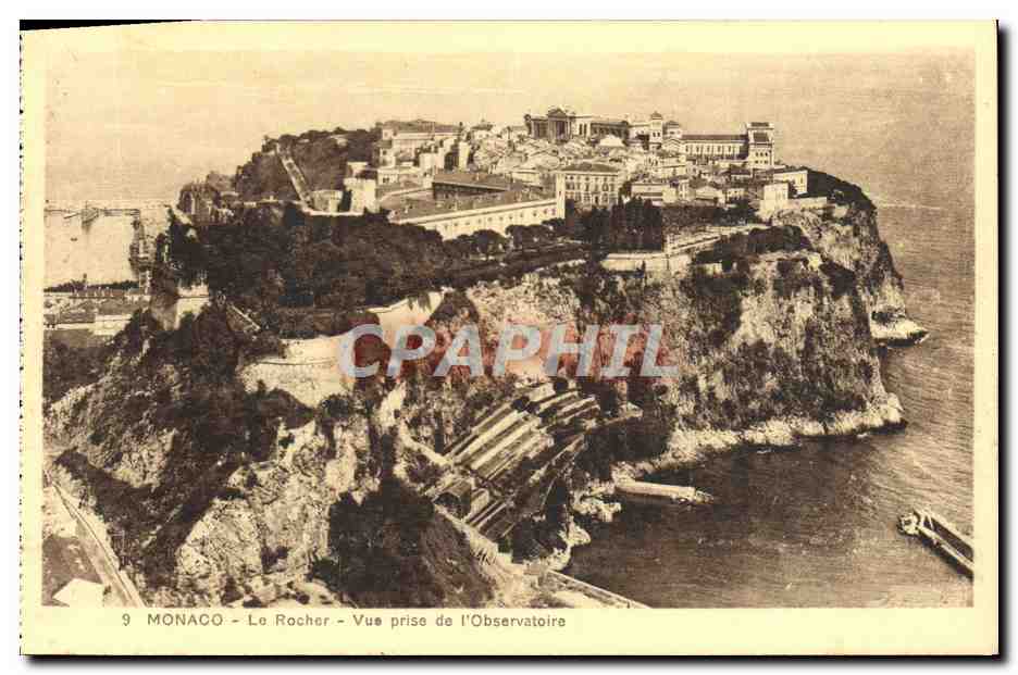 CPA Monaco Le Rocher Vue Prise de L'Observatoire