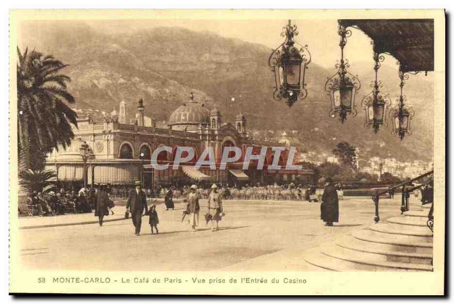 CPA Monte Carlo Le Cate de Paris Vue Prise de L'Entree du Casino