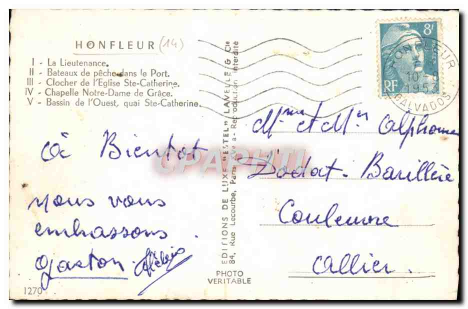 Honfleur — Souvenir d'Honfleur — Éditions de Luxe Léteil, Paris — Reverso