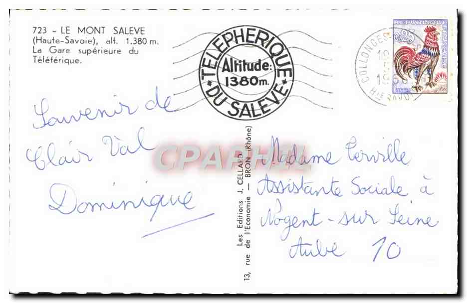 Le Mont Saleve — Gare supérieure du Téléphérique — Éditeur : Les Éditions de l'Économie — Verso