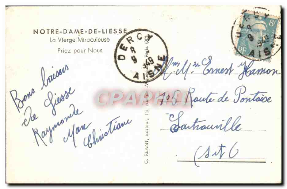 CPM Notre Dame De Liesse La Vierge Miraculeuse — Rückseite