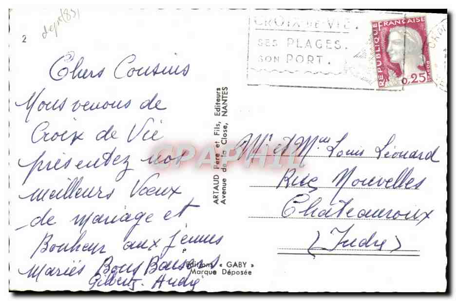 CPM Saint Gilles Croix de Vie Folklore — Verso
