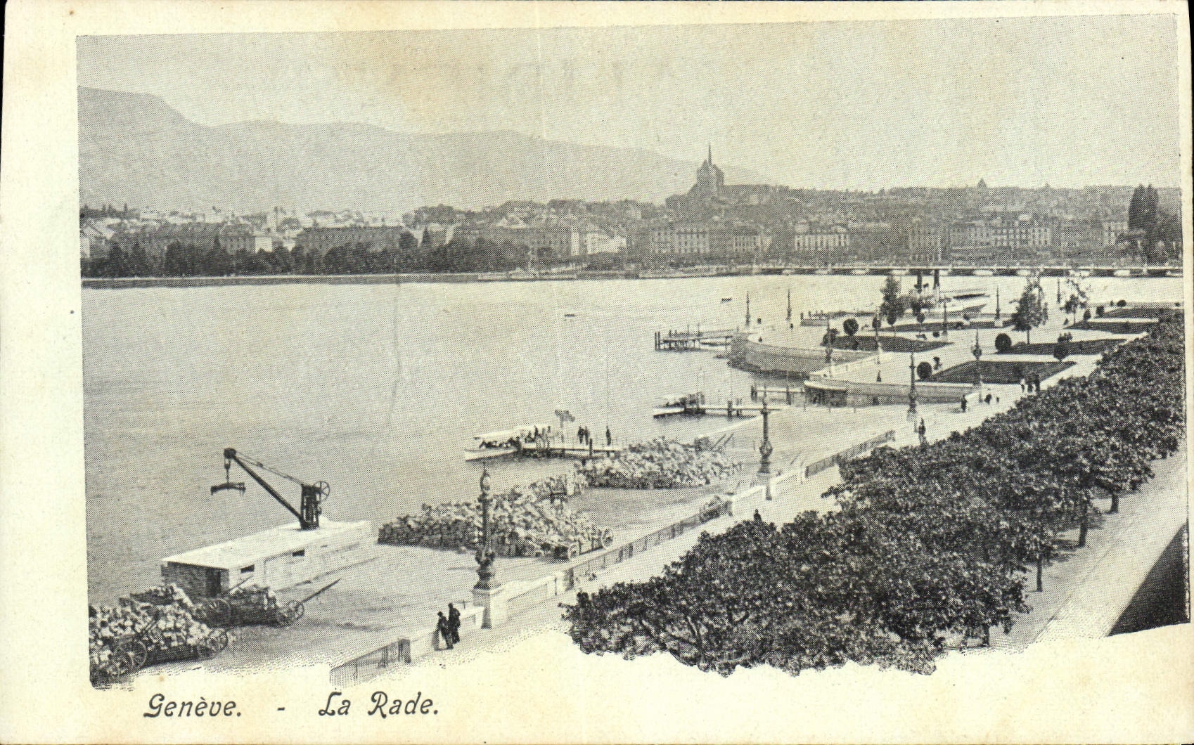 CPA Geneva La Rade Publicite Maison au petit Brun Rue Rousseau Soieries 
