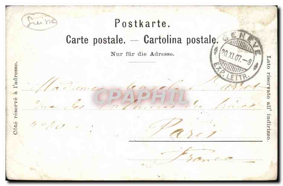 CPA Geneve L'Universite — Verso