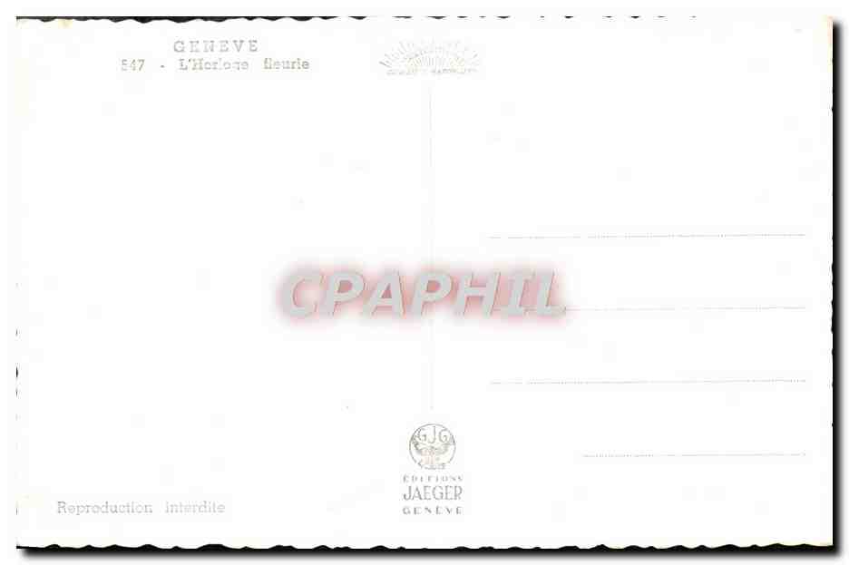 CPM Geneve L'Horloge Fleurie — Verso