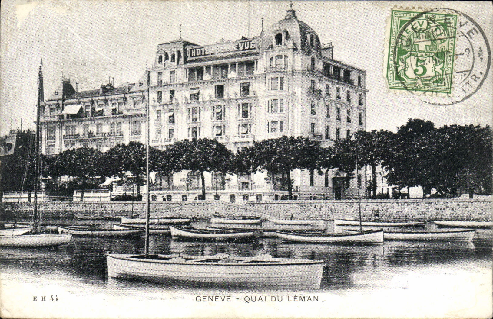 CPA Geneve Quai Du Leman Hotel Bellevue