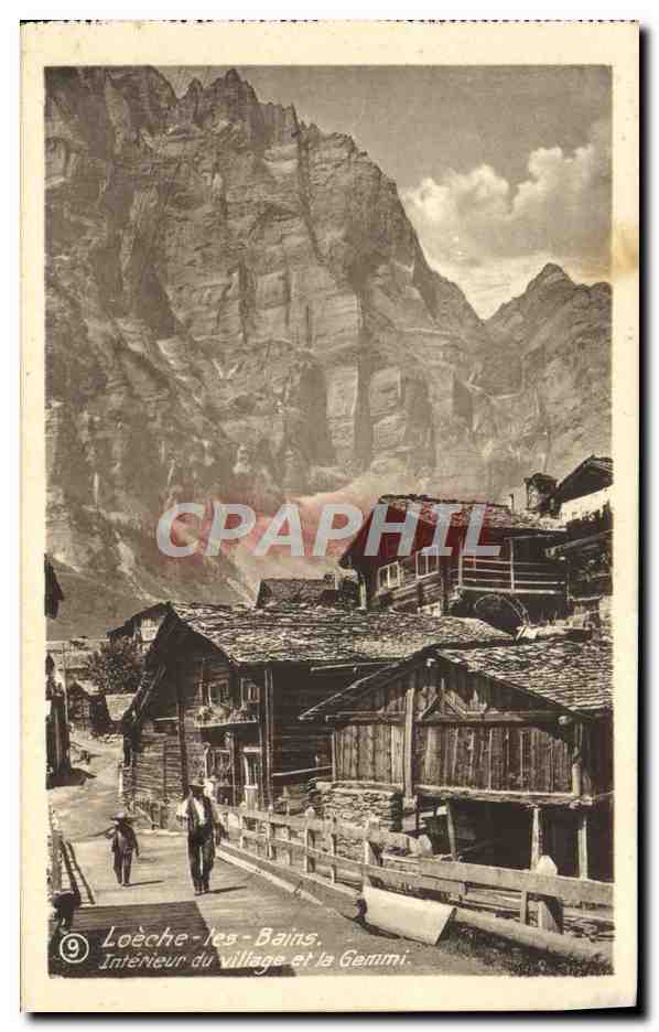 CPA Loeche Les Bains Interieur Du Village Et La Gemmi