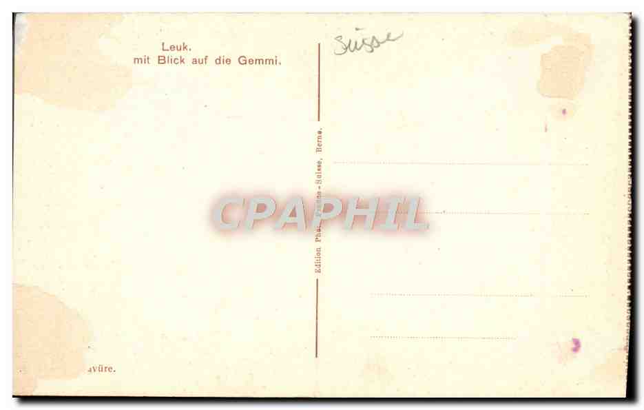 CPA Loeche Les Bains Interieur Du Village Et La Gemmi — Rückseite