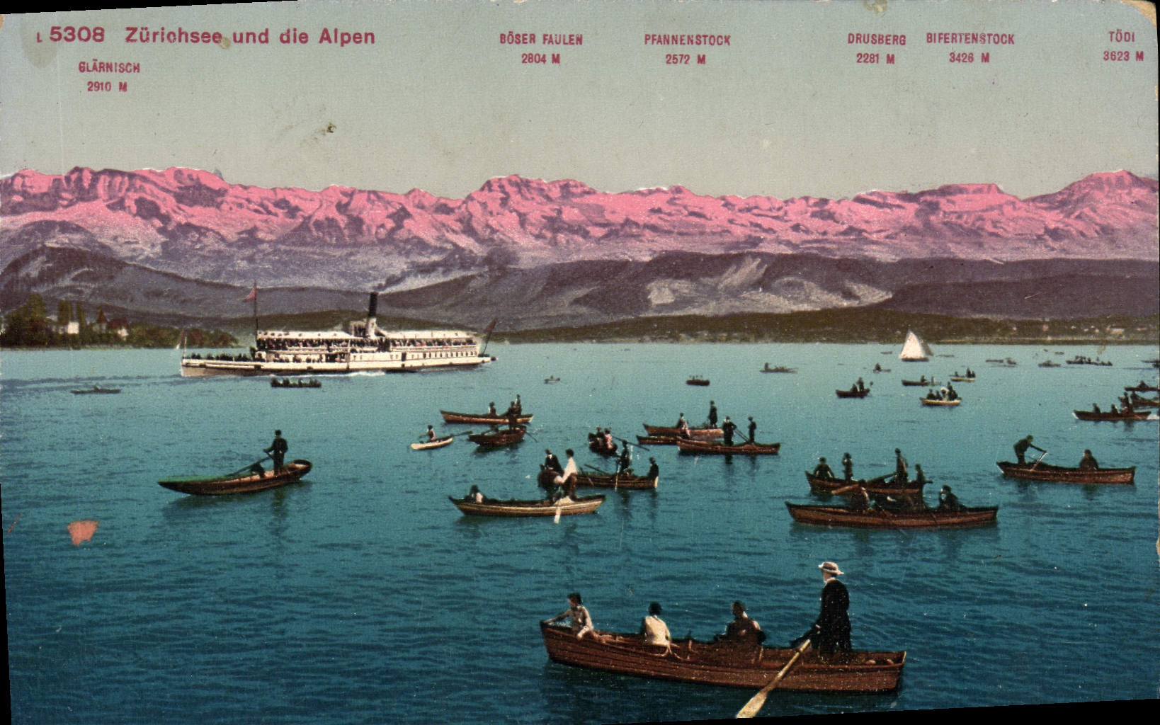 CPA Zurichsee Und Die Alpen Bateaux