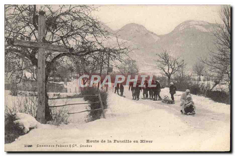 CPA Route De La Faucille En Hiver Luge