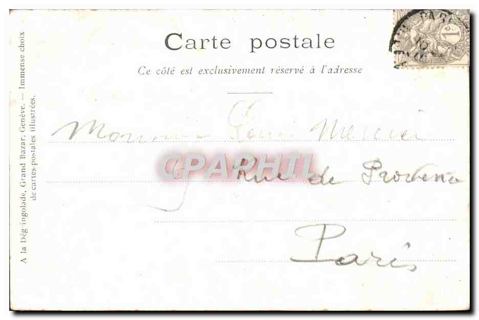 CPA Geneve La Rade Le Soir Bateau  — Verso