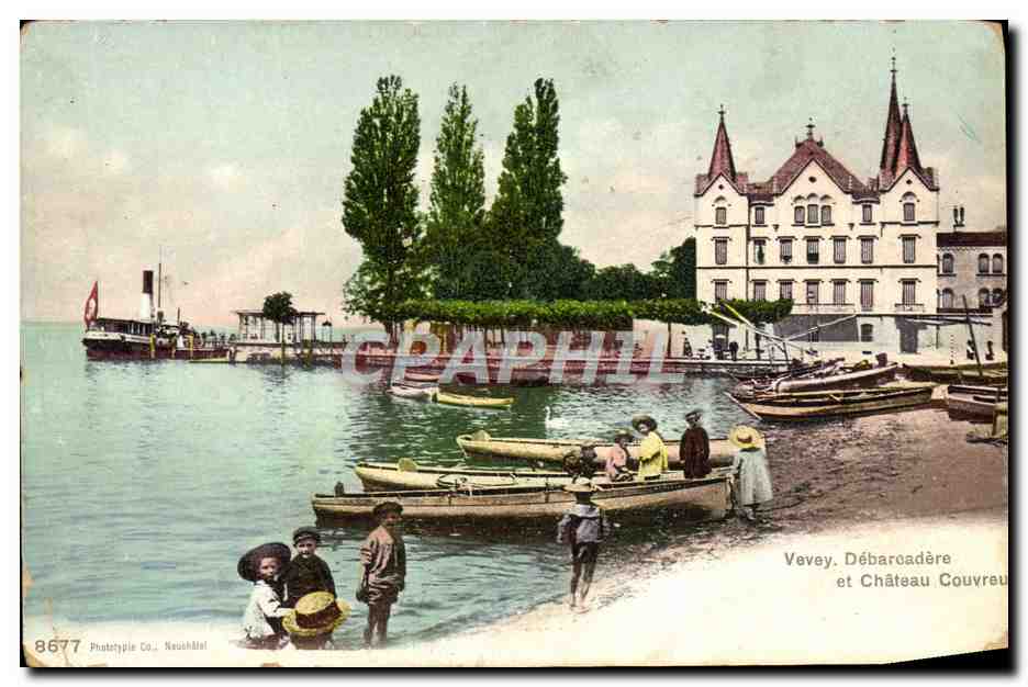 CPA Vevey Debarcadere Et Chateau Couvreu