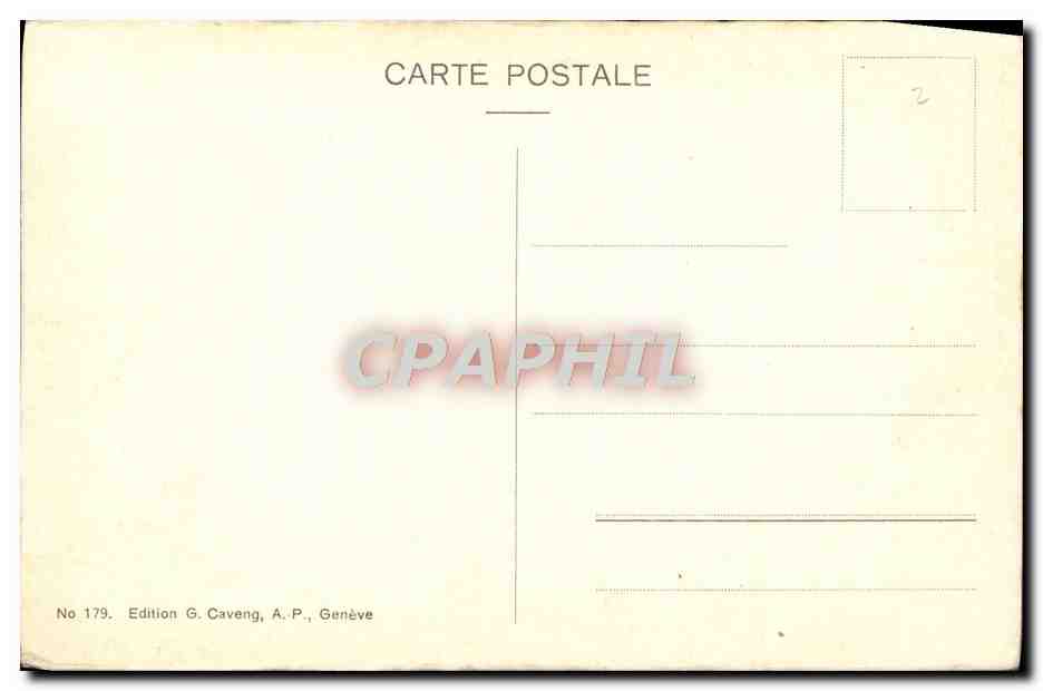 CPA Geneve Depart Pour Le Haut Lac Bateau  — Verso