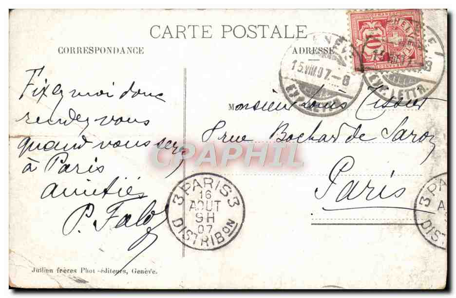 CPA Dans Le Port De Geneve Bateaux — Rückseite