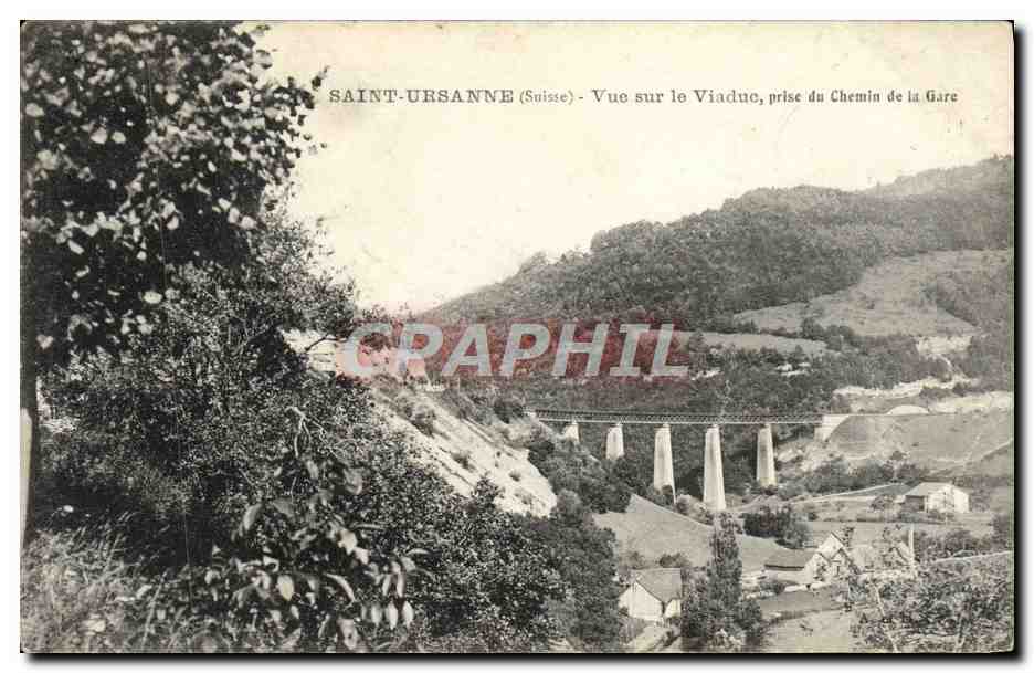 CPA Saint Ursanne Vue Sur Le Viadue Prise Du Chemin De LA Gare