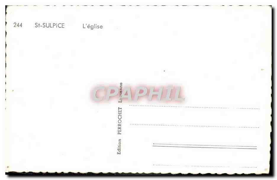 CPA St Sulpice L'Eglise — Verso