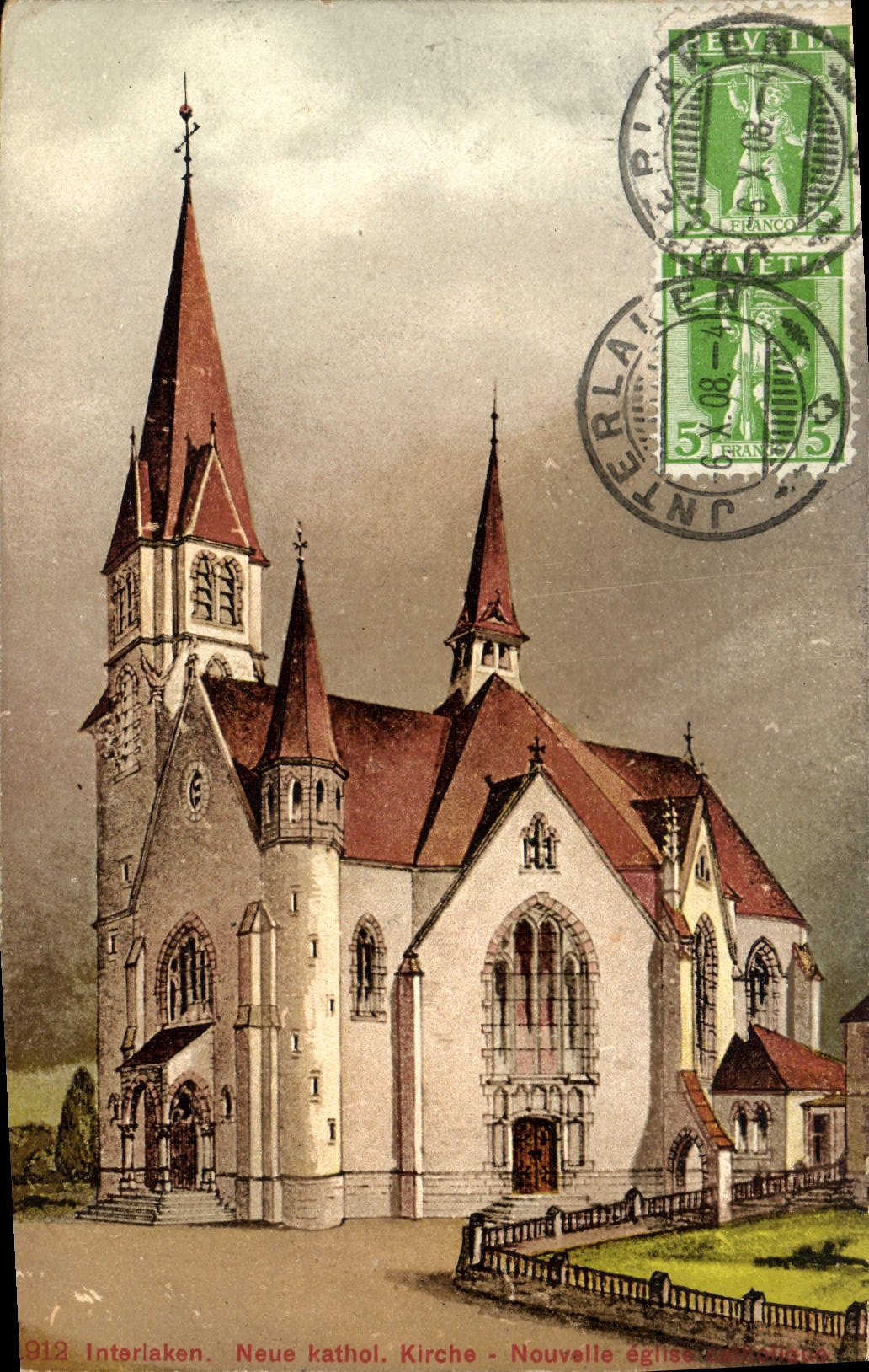 CPA Interlaken Neue Kathol Kirche Nouvelle Eglise