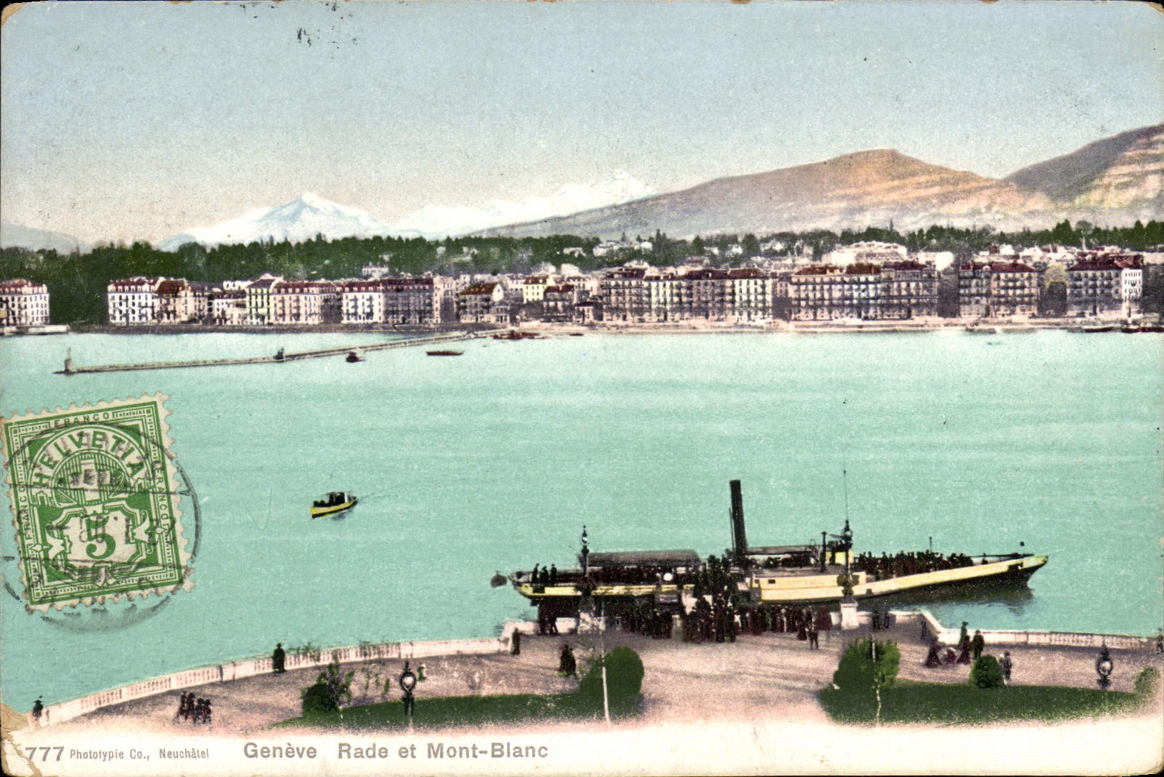CPA Geneve Rade Et Mont Blanc Bateau