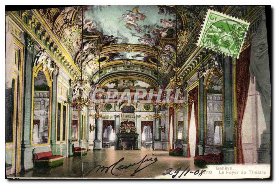 CPA Geneve Le Foyer Du Theatre
