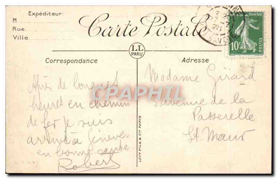 CPA Geneve Pont Du Mont Et Le Mont Blanc — Verso