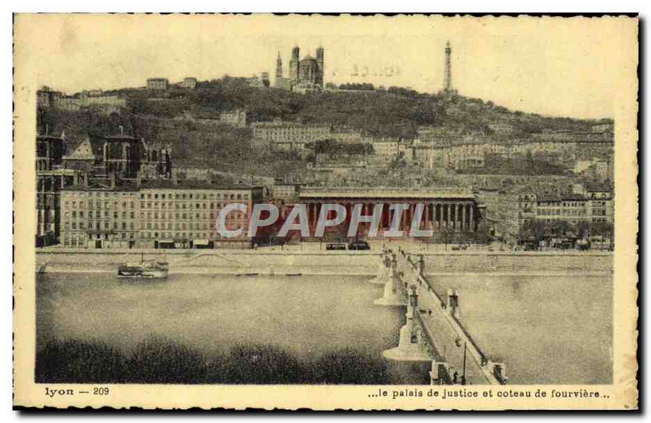 Lyon — das Gerichtsgebäude und der Fourvière-Hügel — Éditions J. Célier, n° 209