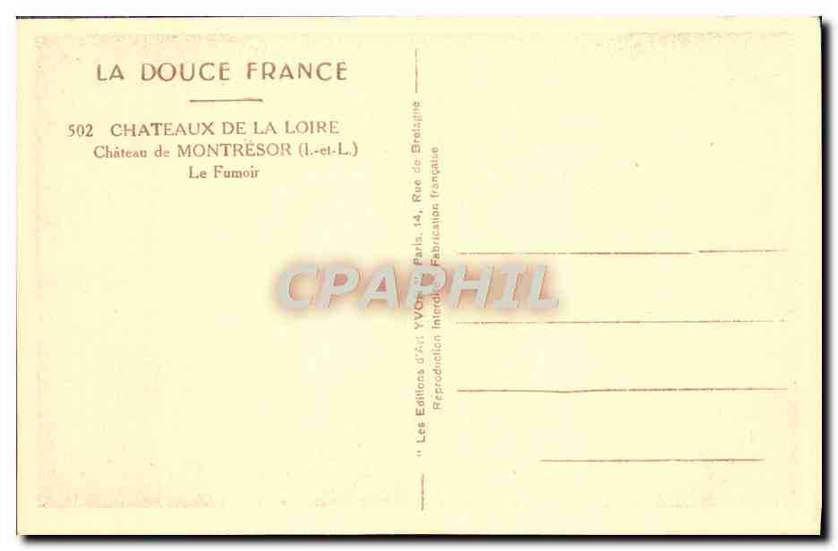 CPA La Douce France Chateaux De La Loire Chateau De Montresor Le Fumoir — Rückseite
