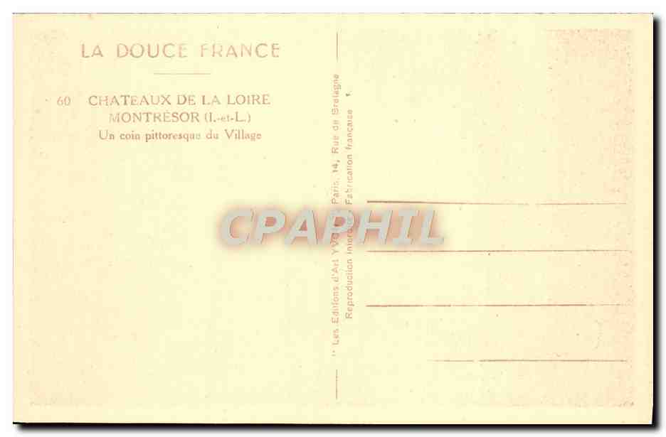 CPA La Douce France Chateaux De La Loire Chateau De Montresor Un du village — Verso