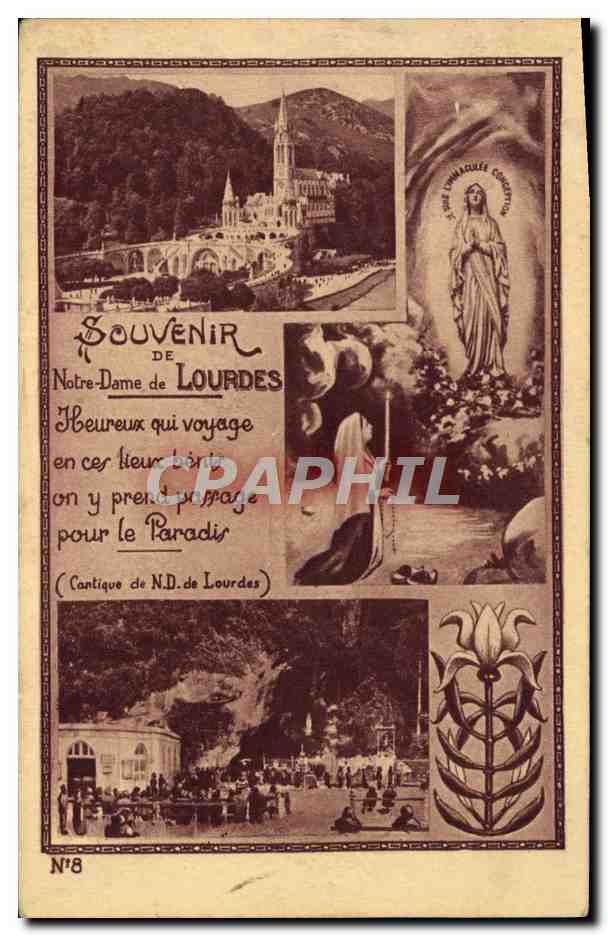 CPA Souvenir De Notre Dame De Lourdes
