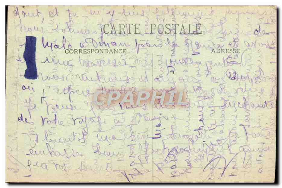 Antike Ansichtskarte Cote D'Emeraude Saint Malo Le Grand Be Das Grab von Chateaubriand — Rückseite