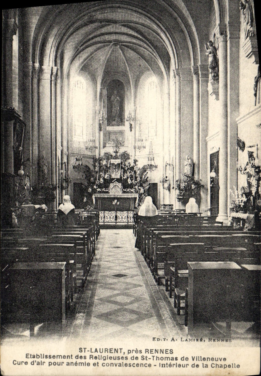 Saint-Laurent, près Rennes — Intérieur de la chapelle — Éd. A. Lamieé, Rennes