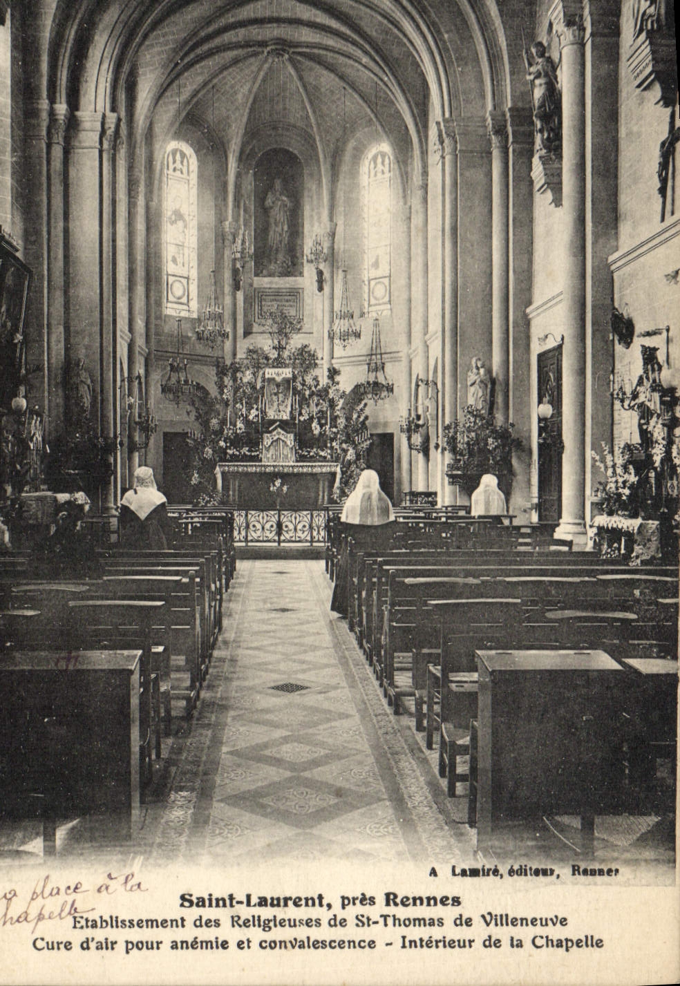 Saint-Laurent, près Rennes — Etablissement des Religieuses de St-Thomas de Villeneuve — Intérieur de la Chapelle