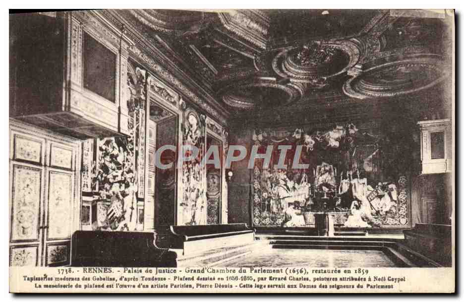 Rennes - Palais de Justice - Grand Chambre du Parlement (1656), restaurée en 1859