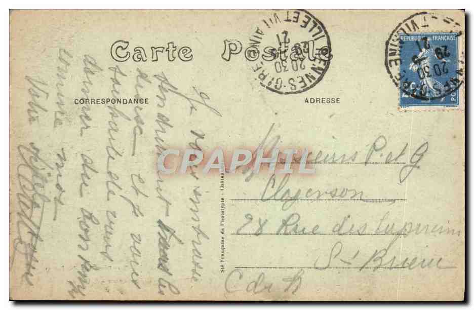 CPA Rennes Au Thabor Petit Pont Rustique Enfants — Rückseite