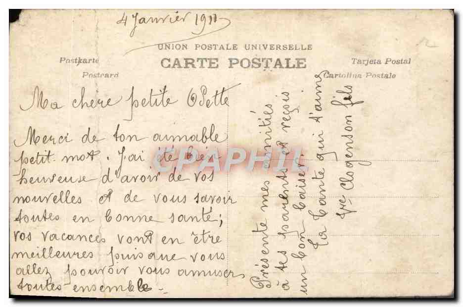 CPA Fantaisie L'Ange Gardien Enfants — Rückseite