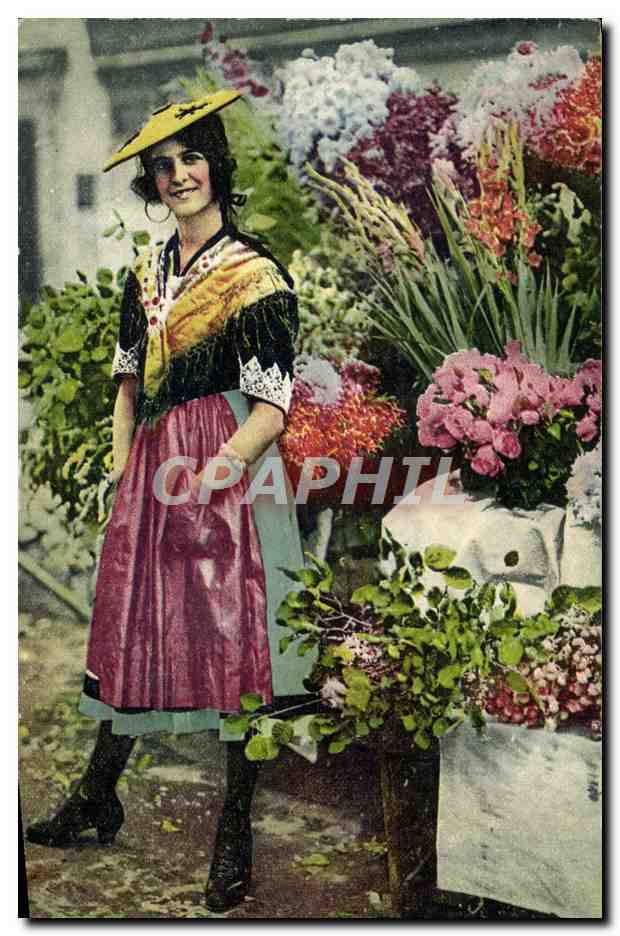 CPA Nice Marchande de fleurs Folklore 
